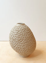 Load image into Gallery viewer, Bird vase with carving in raw clay - SOLD