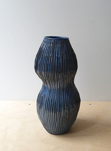 Carved Vase - blue