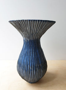 Tall hand built blue vase - SOLD