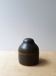 Dark brown lidded jar - CONTACT FOR PRICE