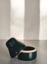 Load image into Gallery viewer, Dark green lidded jar  - CONTACT FOR PRICE